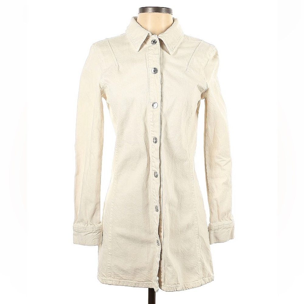 Zara Button Denim Minidress Shirtdress S